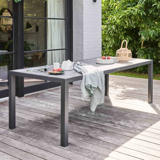 Oviala - Table de jardin plateau en céramique effet béton Tivoli - Oviala - Image 2