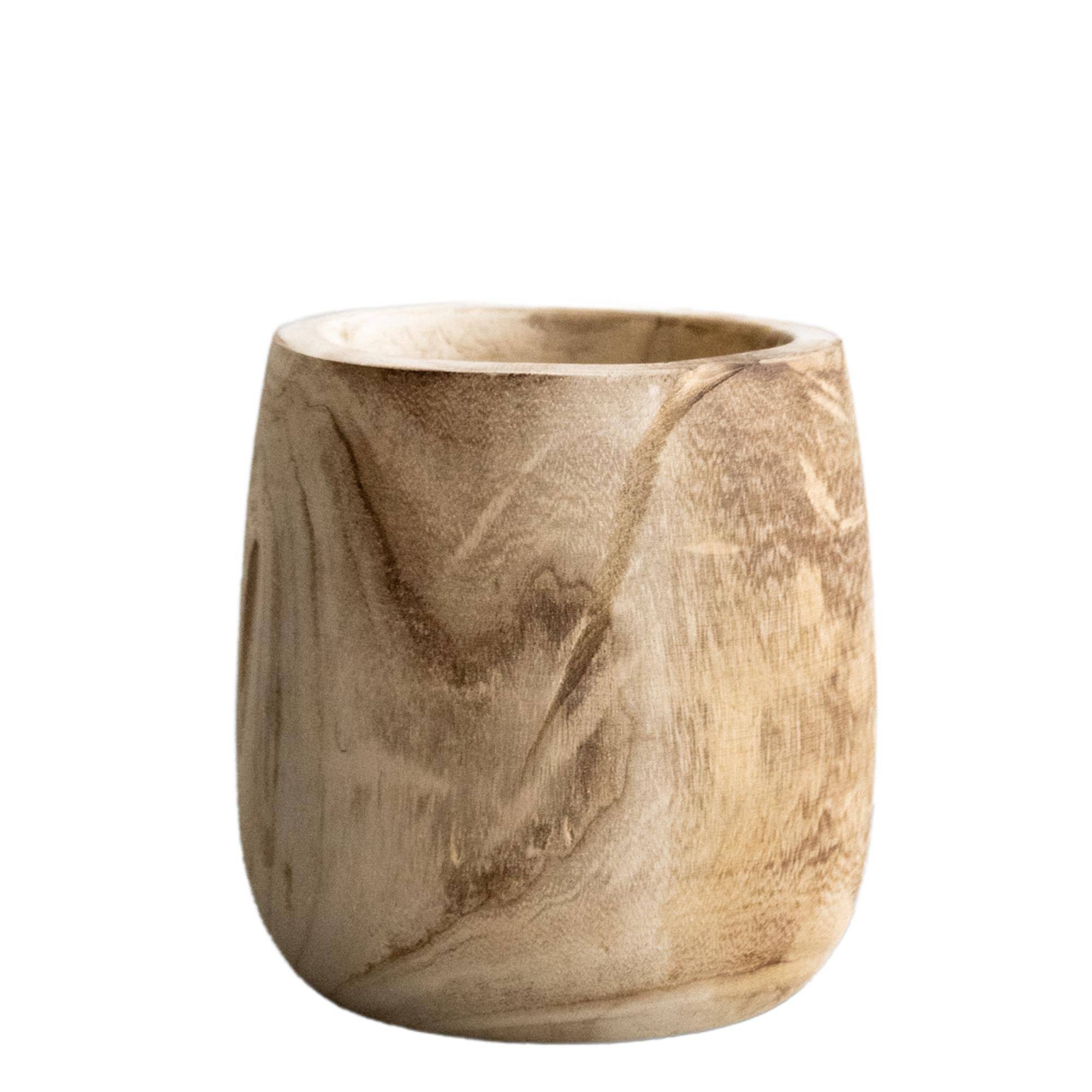 Cache-pot en bois -h25cm, Ø23cm- La Green Touch - Image 1