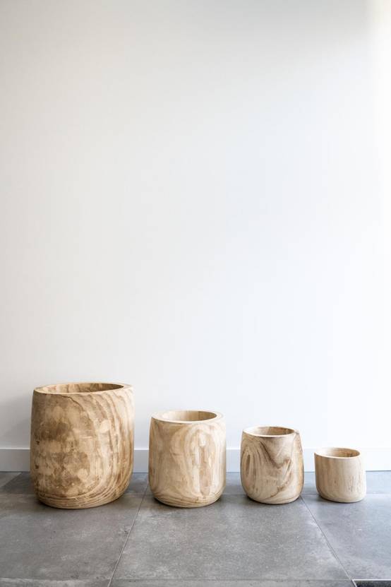 Cache-pot en bois -h25cm, Ø23cm- La Green Touch - Image 5