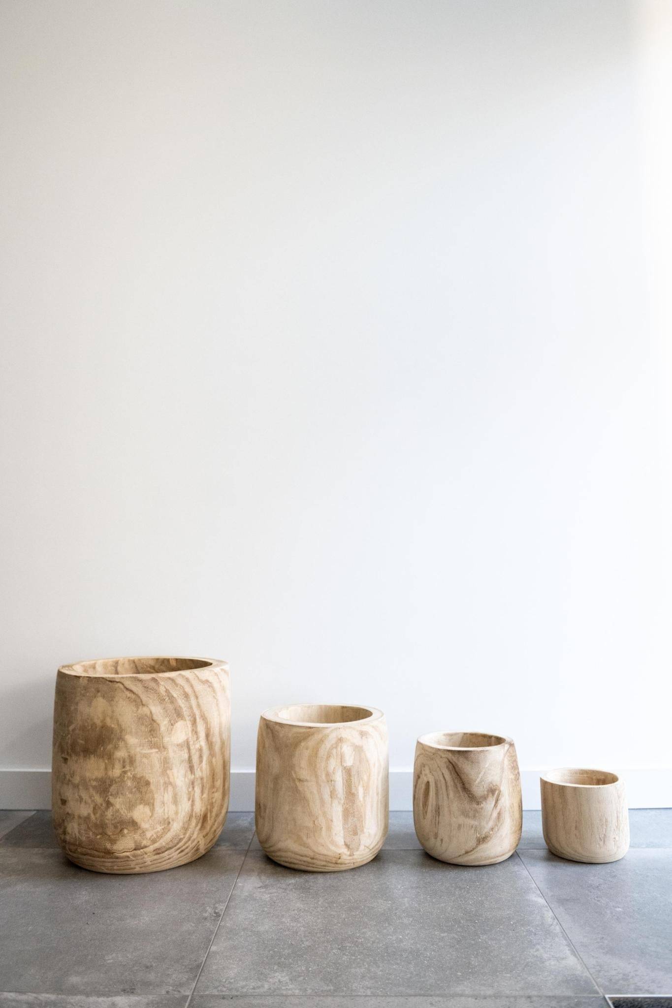 Cache-pot en bois -h25cm, Ø23cm- La Green Touch - Image 5