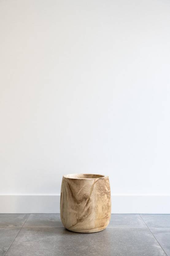 Cache-pot en bois -h25cm, Ø23cm- La Green Touch - Image 4