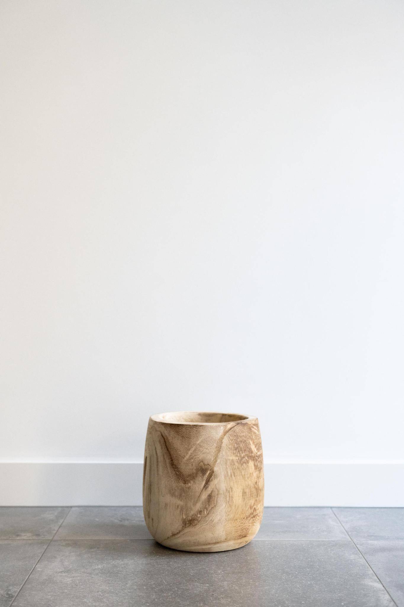 Cache-pot en bois -h25cm, Ø23cm- La Green Touch - Image 4