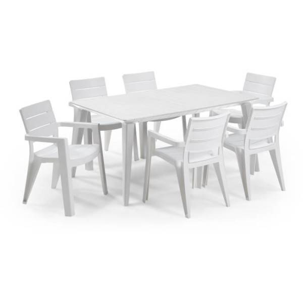 Table de jardin - Rectangulaire - Coloris : blanc - En résine - 6 personnes - LIMA - Allibert by KETER - Image 3
