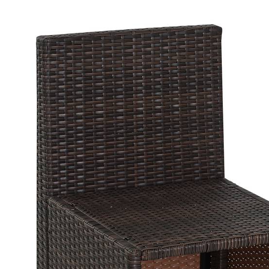 ComfortXL - Salon de jardin 5 pièces résine tressée brun kaki 4 personnes table en verre format compact gain de place - Image 9