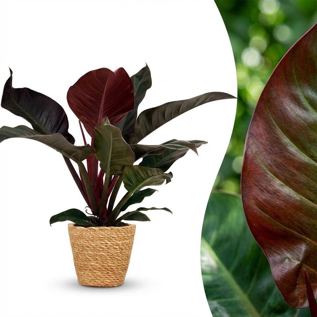 Philodendron Imperial Red - Pot de 19cm - Hauteur 60cm - Panier - Plantes d'intérieur - Image 2