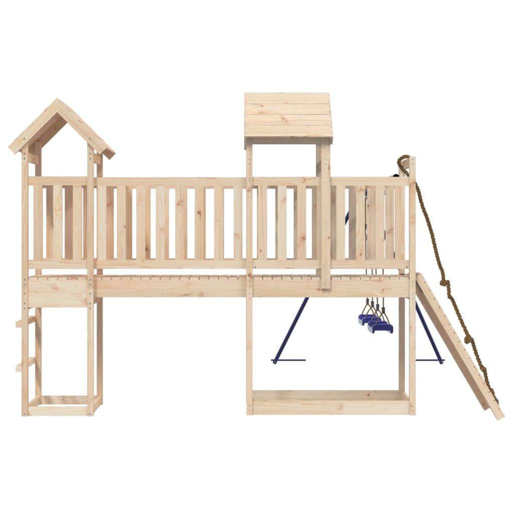 Helloshop26 - Aire de jeux d'extérieur balançoires toboggan portiques robuste jeux jardin 314 x 339 x 214 cm bois de pin massif - Image 5