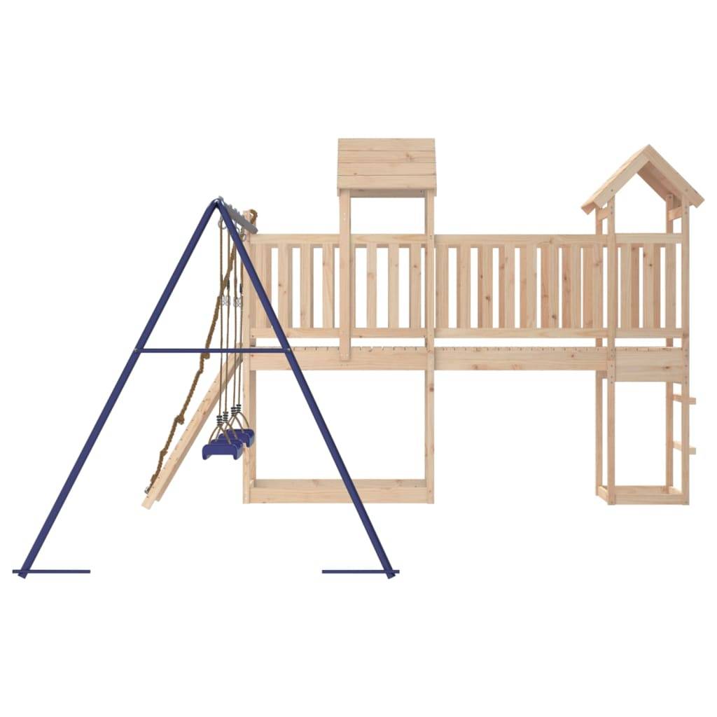 Helloshop26 - Aire de jeux d'extérieur balançoires toboggan portiques robuste jeux jardin 314 x 339 x 214 cm bois de pin massif - Image 4