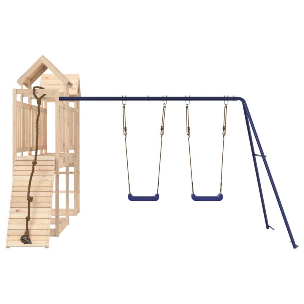 Helloshop26 - Aire de jeux d'extérieur balançoires toboggan portiques robuste jeux jardin 314 x 339 x 214 cm bois de pin massif - Image 3