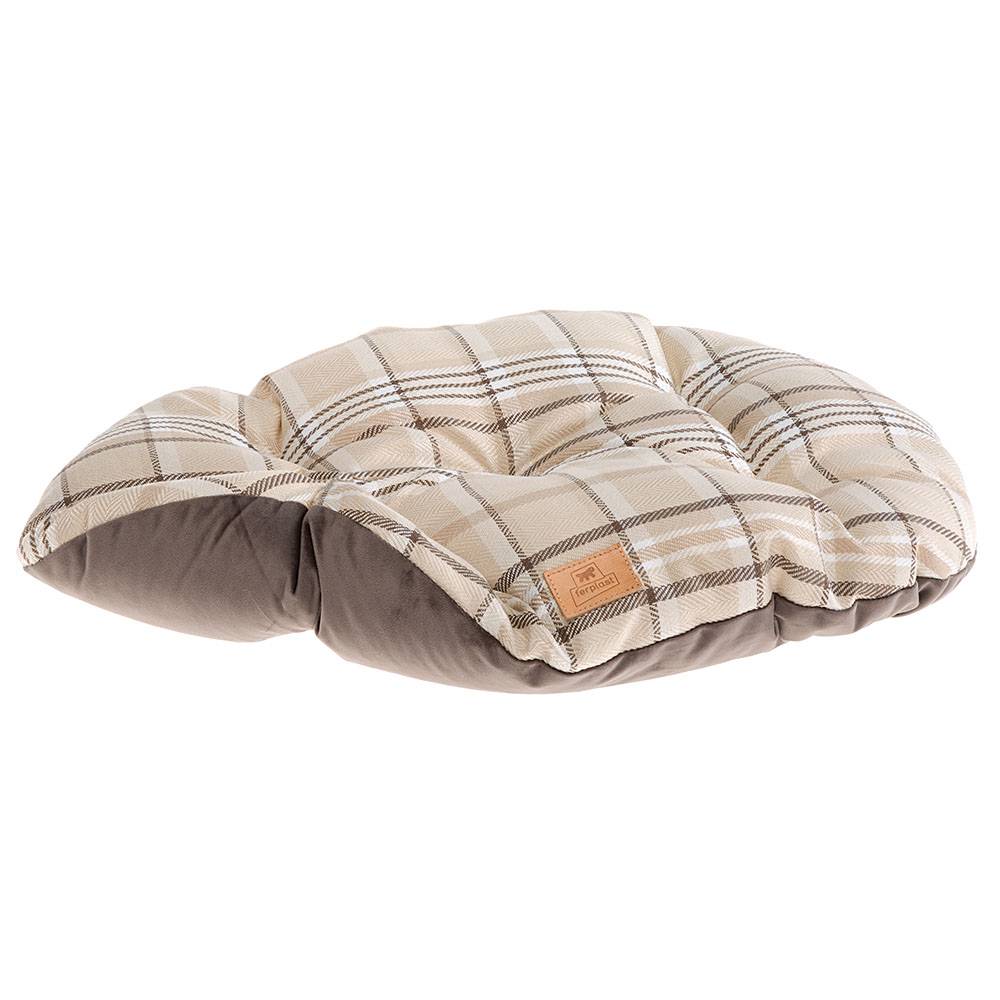Ferplast - Coussin rembourré pour chiens et chats SCOTT 55/4, double-face, écossais, velours doux, lavable, Marron - Image 9