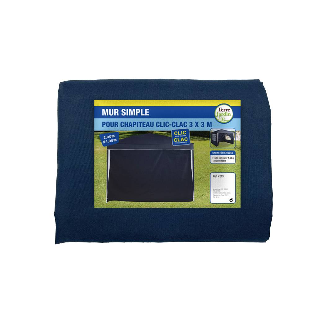 Terre Jardin - Mur simple bleu pour tonnelle pliante 3 x 3 M - Image 2