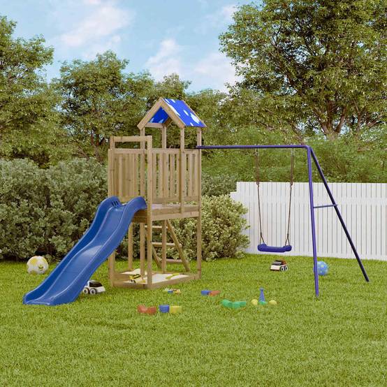Aire de jeux d'extérieur - Jeu Plein air enfant bois de pin imprégné rj21 - Image 2