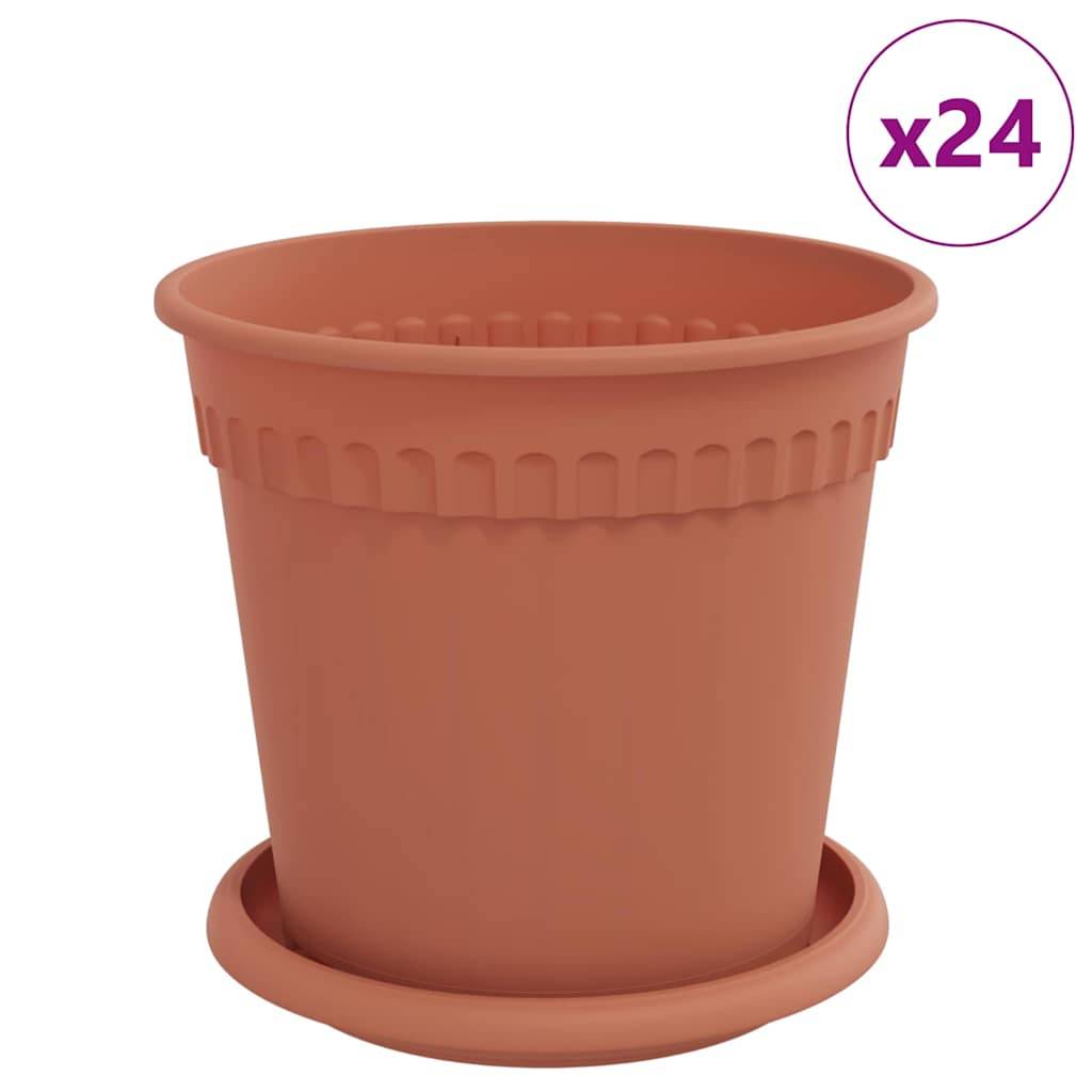 Vidaxl - Pots de plantes 24 pc Rouge brique Plastique vidaXL 3403264 - Image 2