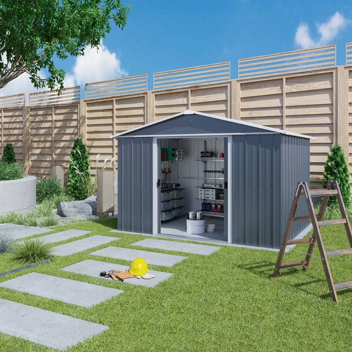 Trigano - Abri Métal 108AEYZ - S.H. T. 7,18 m² - H. 202cm - Anthracite Trigano - Image 8