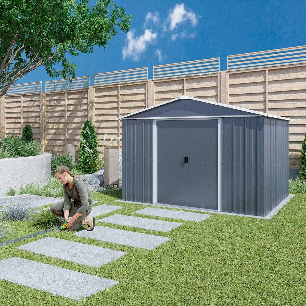 Trigano - Abri Métal 108AEYZ - S.H. T. 7,18 m² - H. 202cm - Anthracite Trigano - Image 9