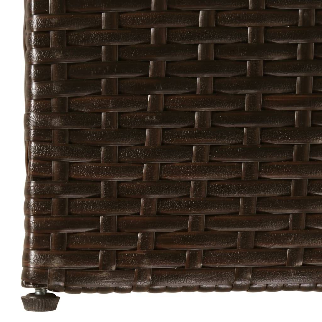 Boîte de stockage de jardin 150 x 100 x 100cm résine tressée marron - Image 4