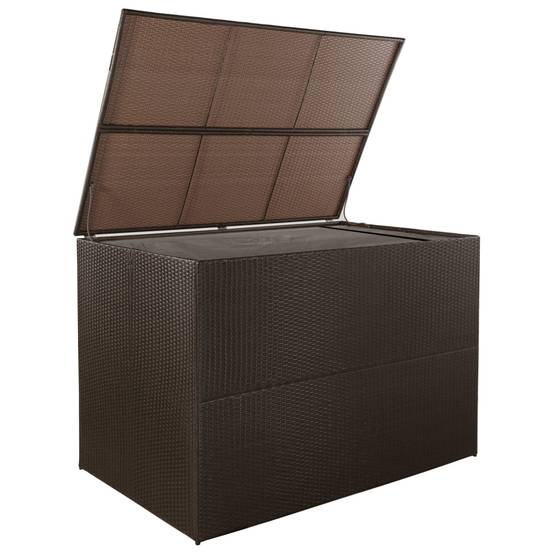 Boîte de stockage de jardin 150 x 100 x 100cm résine tressée marron - Image 2