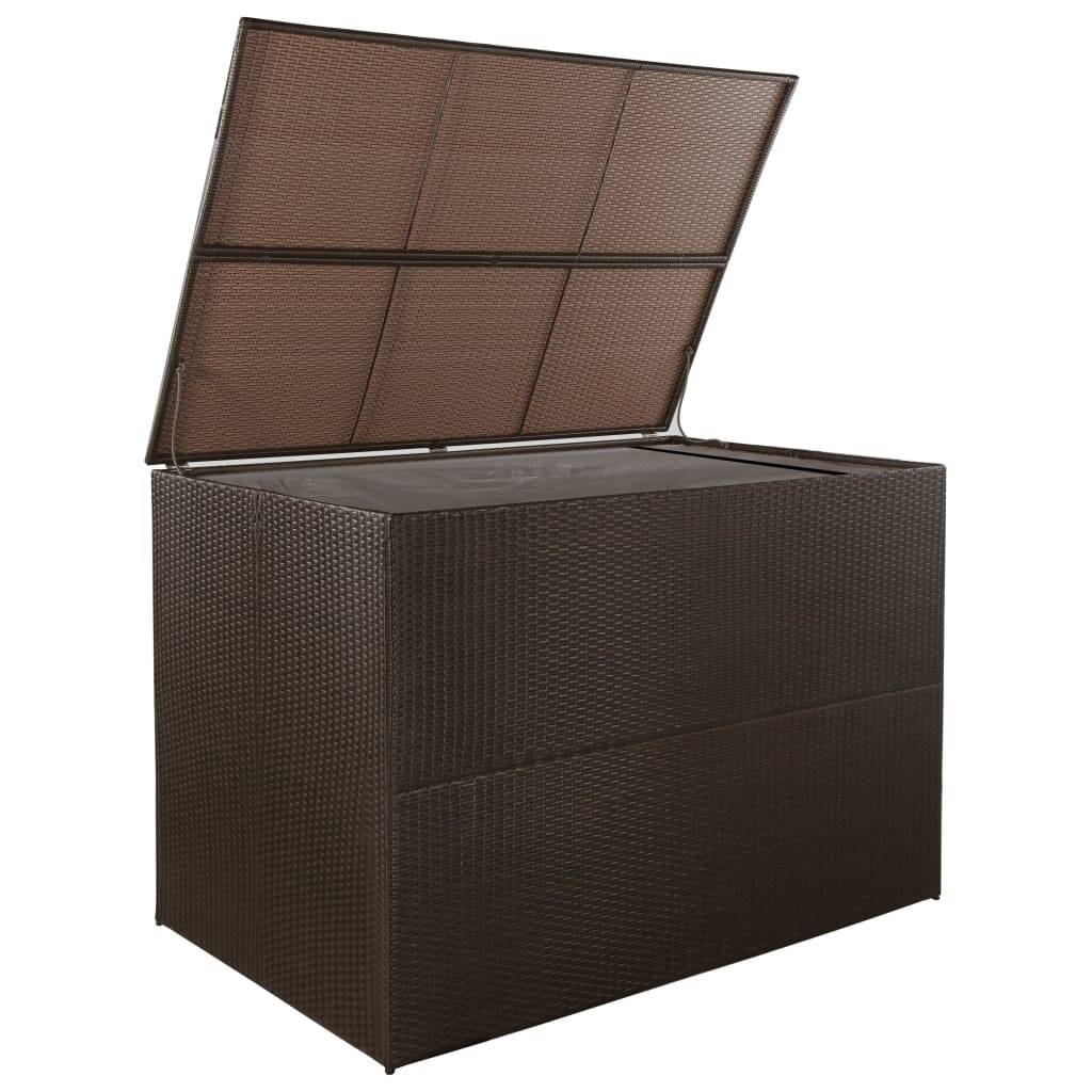 Boîte de stockage de jardin 150 x 100 x 100cm résine tressée marron - Image 2