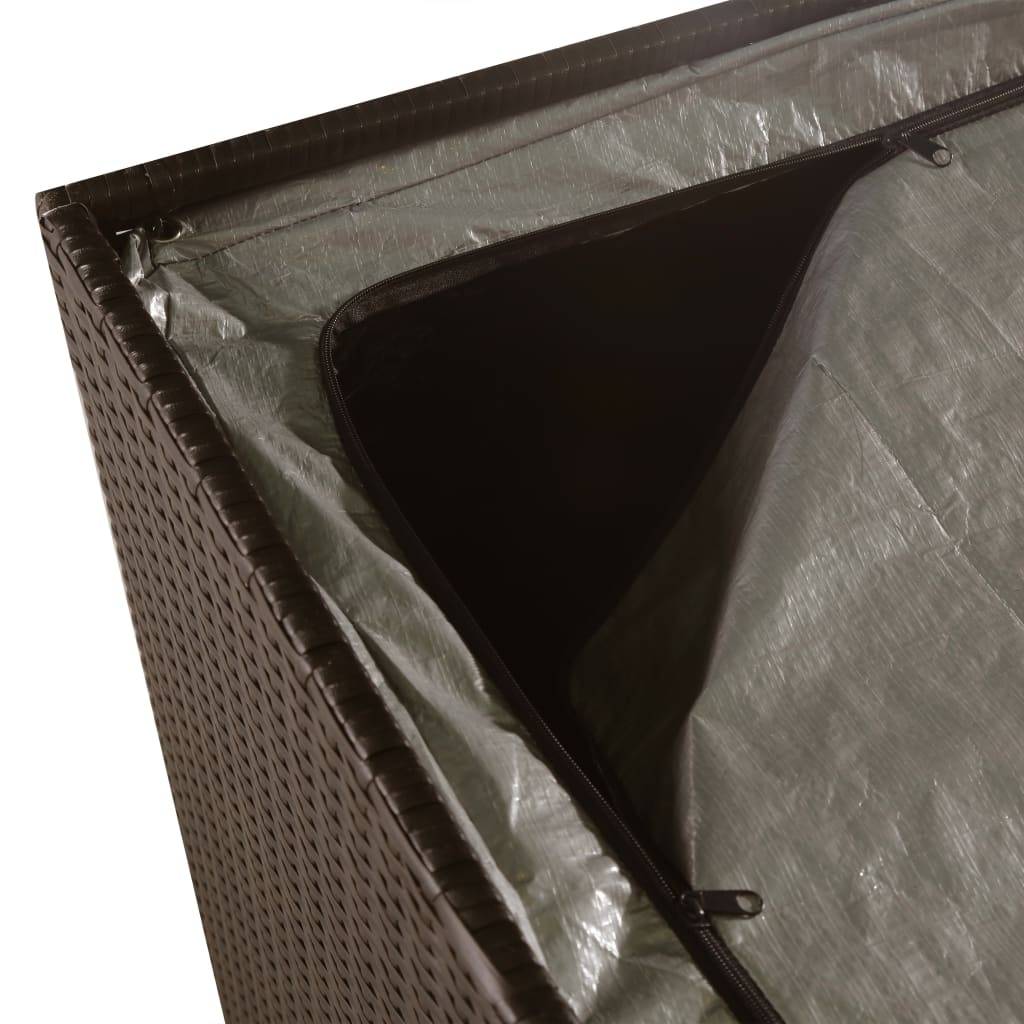 Boîte de stockage de jardin 150 x 100 x 100cm résine tressée marron - Image 5