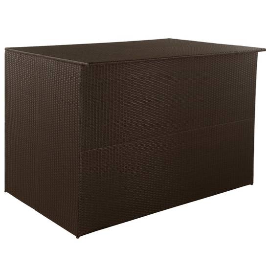 Boîte de stockage de jardin 150 x 100 x 100cm résine tressée marron - Image 1