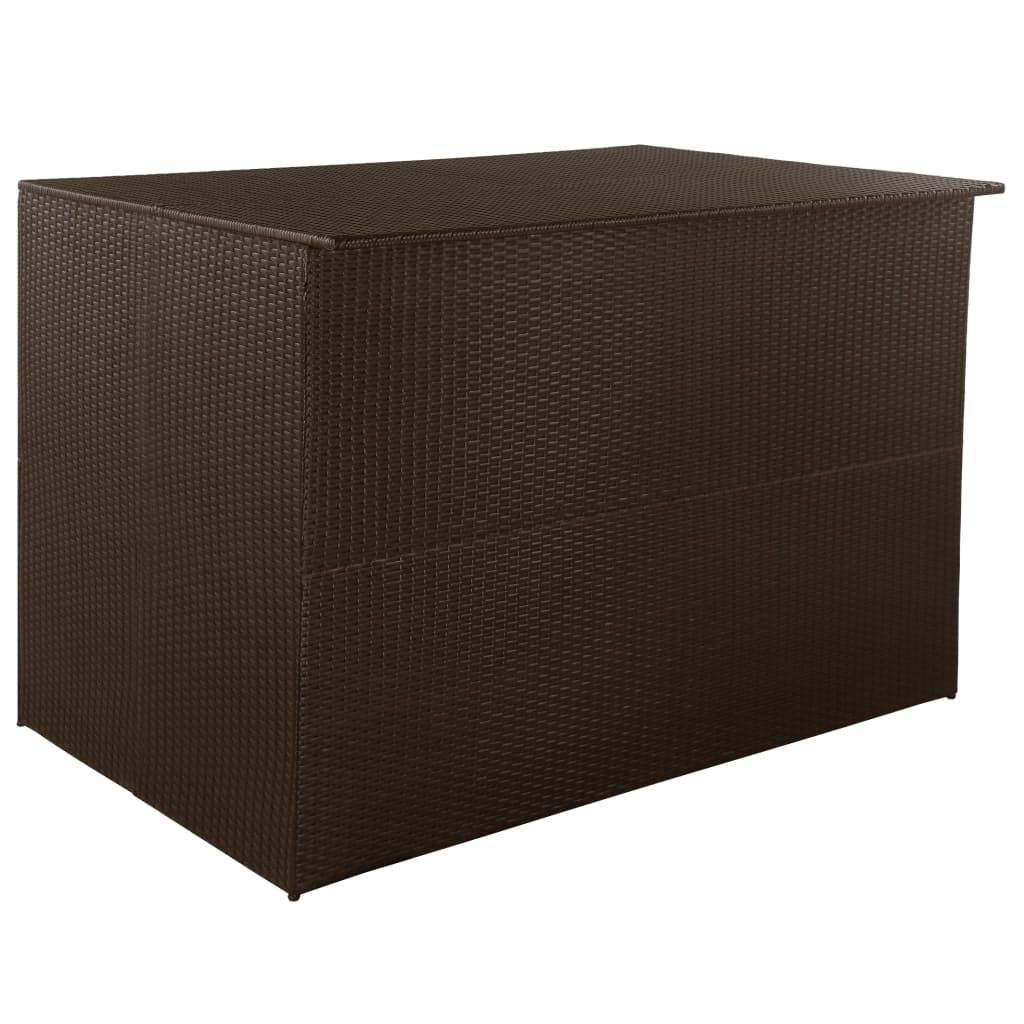 Boîte de stockage de jardin 150 x 100 x 100cm résine tressée marron - Image 1