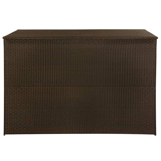 Boîte de stockage de jardin 150 x 100 x 100cm résine tressée marron - Image 3