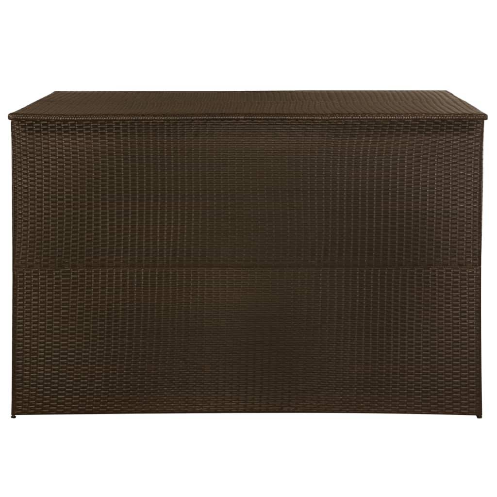 Boîte de stockage de jardin 150 x 100 x 100cm résine tressée marron - Image 3