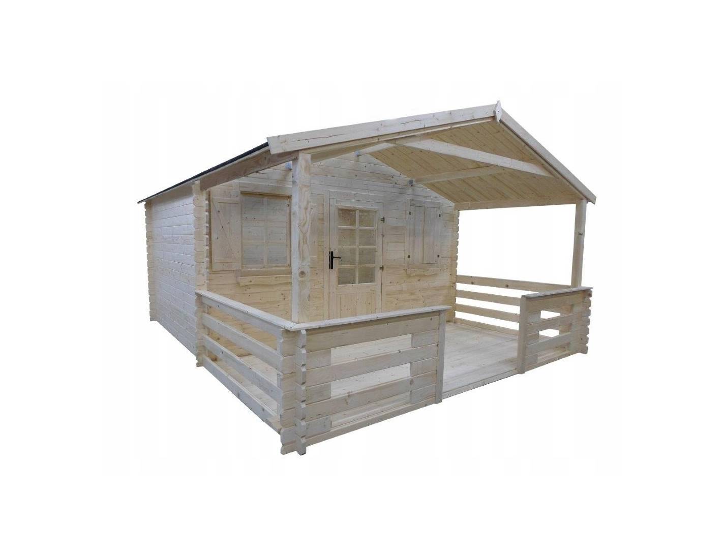 Altanka - Terrasse en bois avec balustrade pour abri en bois - 8m2 - 4m x 2m - couleur: naturel - DOM18 - ALTANKA - Image 4