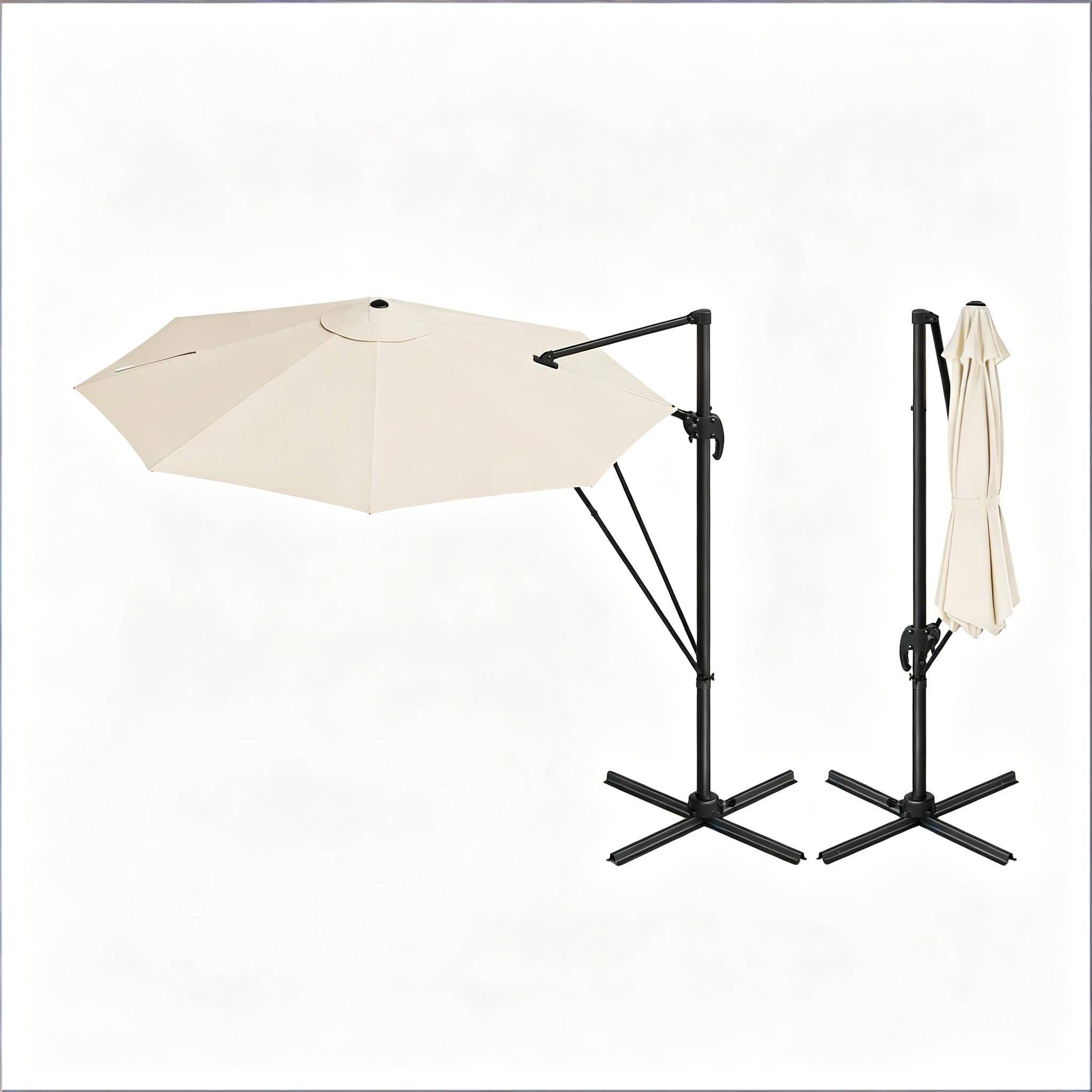 Parasol rond pour balcon, parasol extérieur, parasol de jardin avec base en acier cruciforme (parasol uniquement) - Image 6