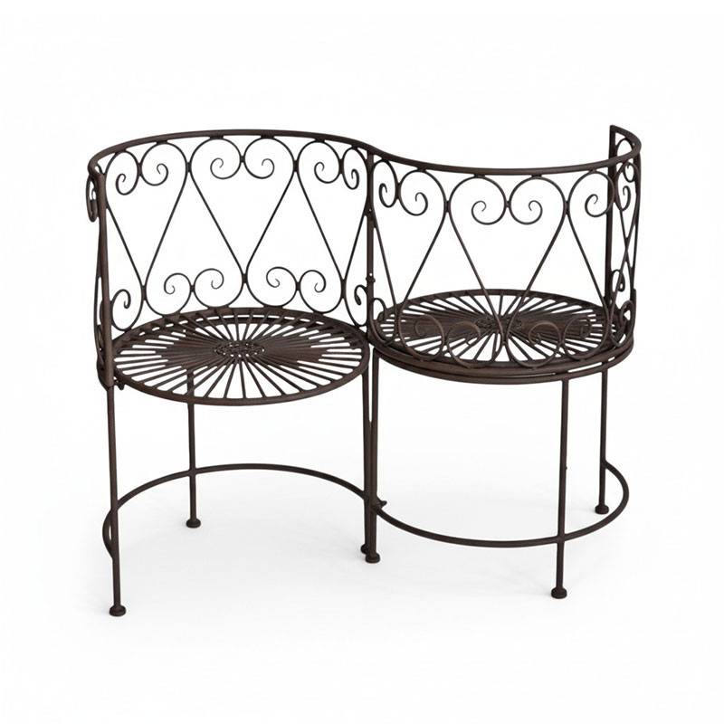La Grande Prairie - Banc de Jardin Confident en Fer Forgé Marron Vieilli 105x53x85cm - Image 2