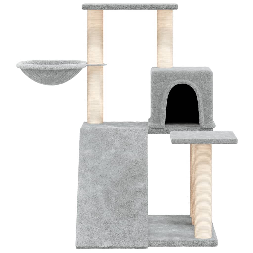 Arbre à chat 82 cm avec hamac et niche griffoir en sisal Gris clair – ComfortXL Pet Living - Image 3