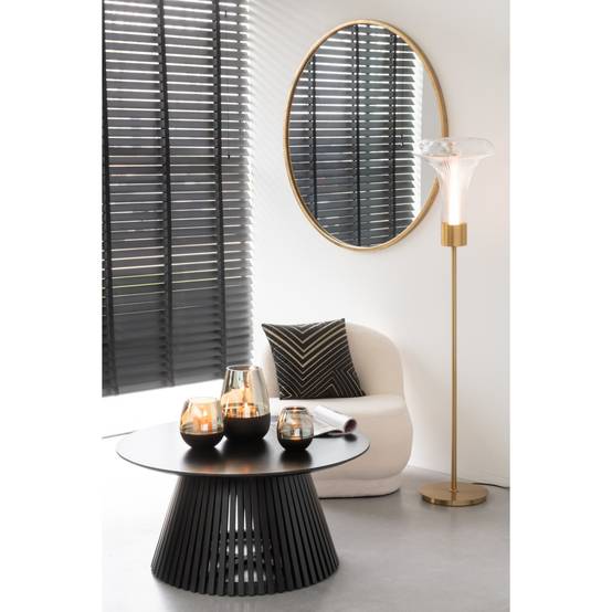 Lampadaire en Verre "Vito" 155cm Transparent & Or - Image 5