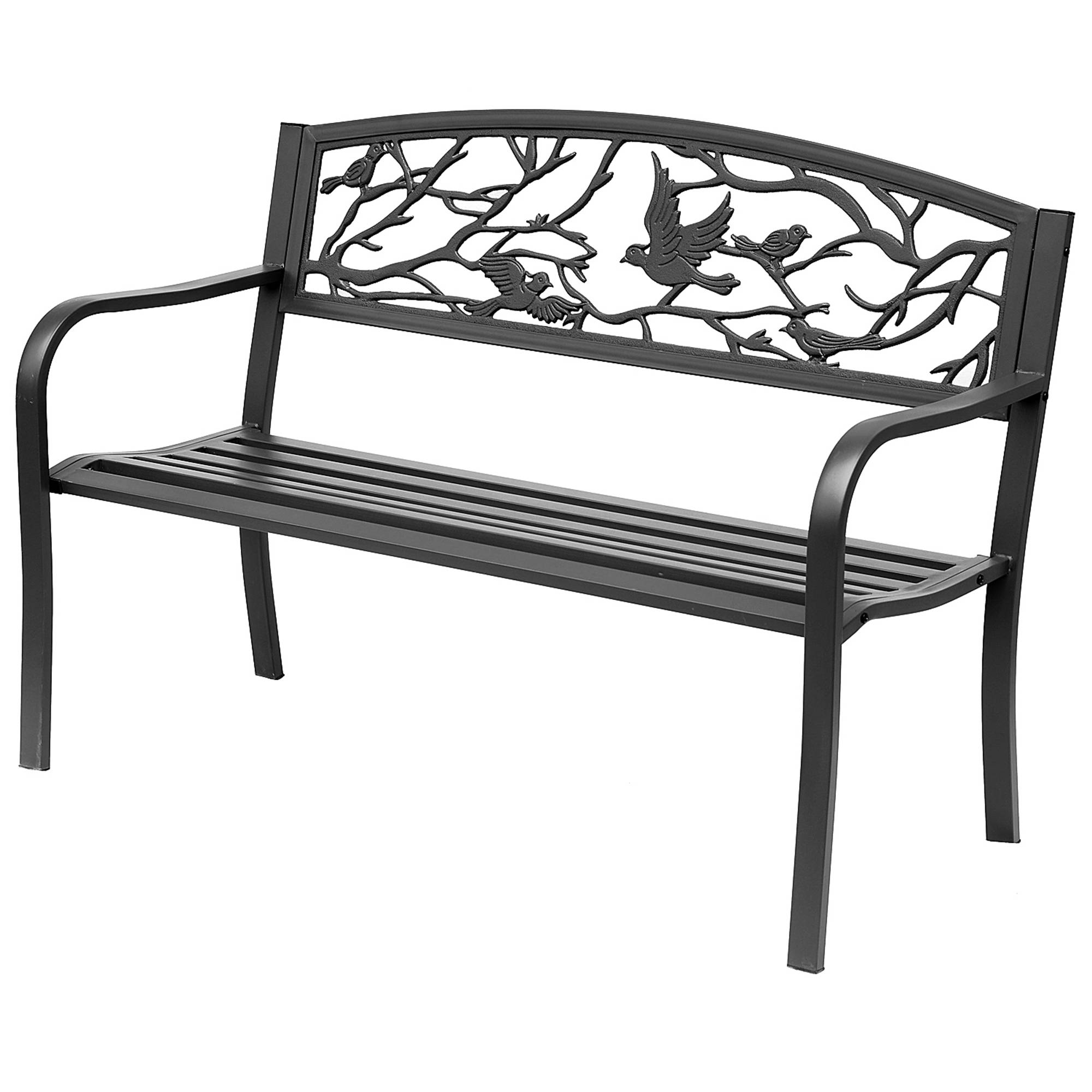 Banc de Jardin 2 Places banc extérieur jardin Style Rural Chic pour balcon terrasse patio 127 x 60 x 85 cm - Image 2