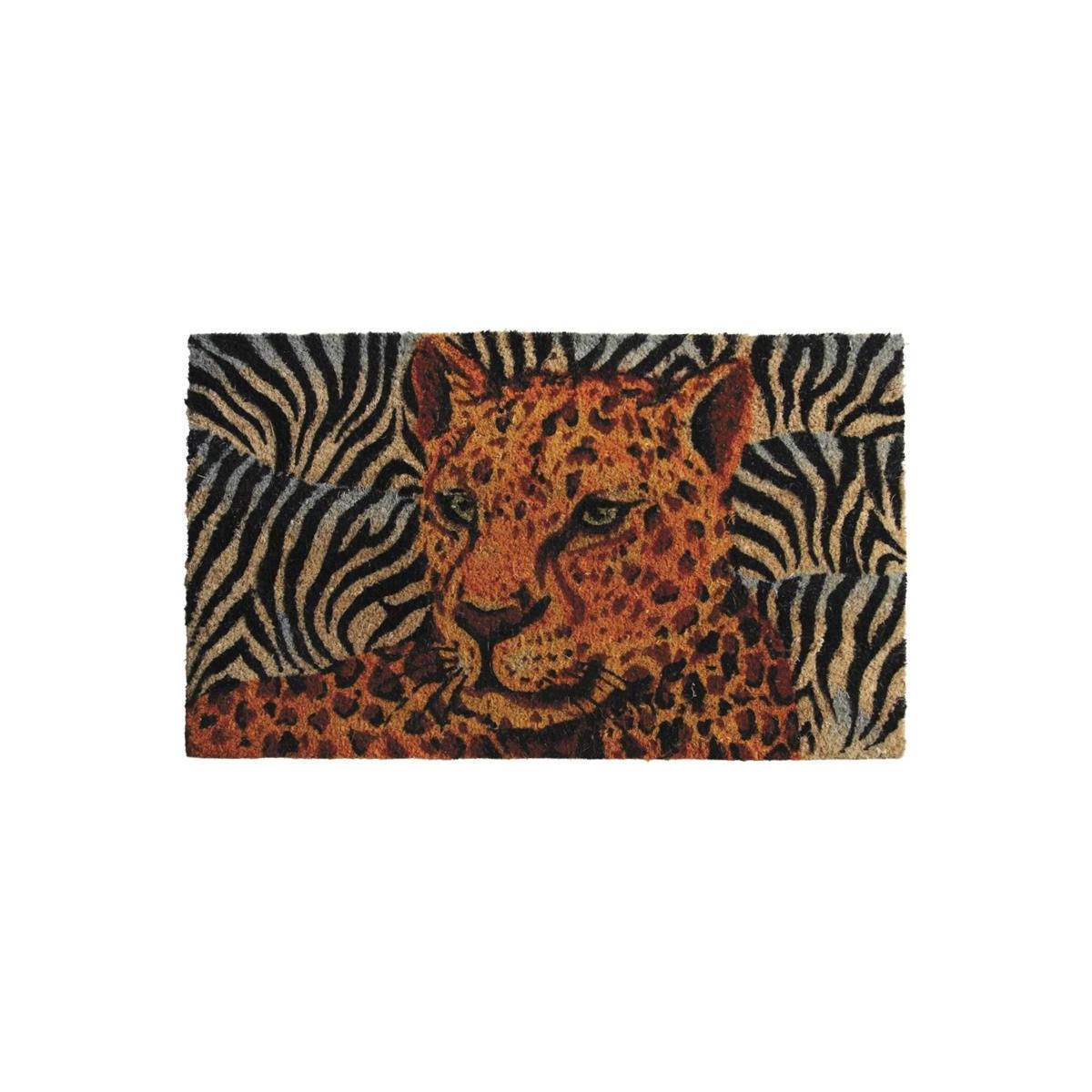 Aubry Gaspard - Paillasson coco teintée 75 x 45 cm Panthère - Image 1