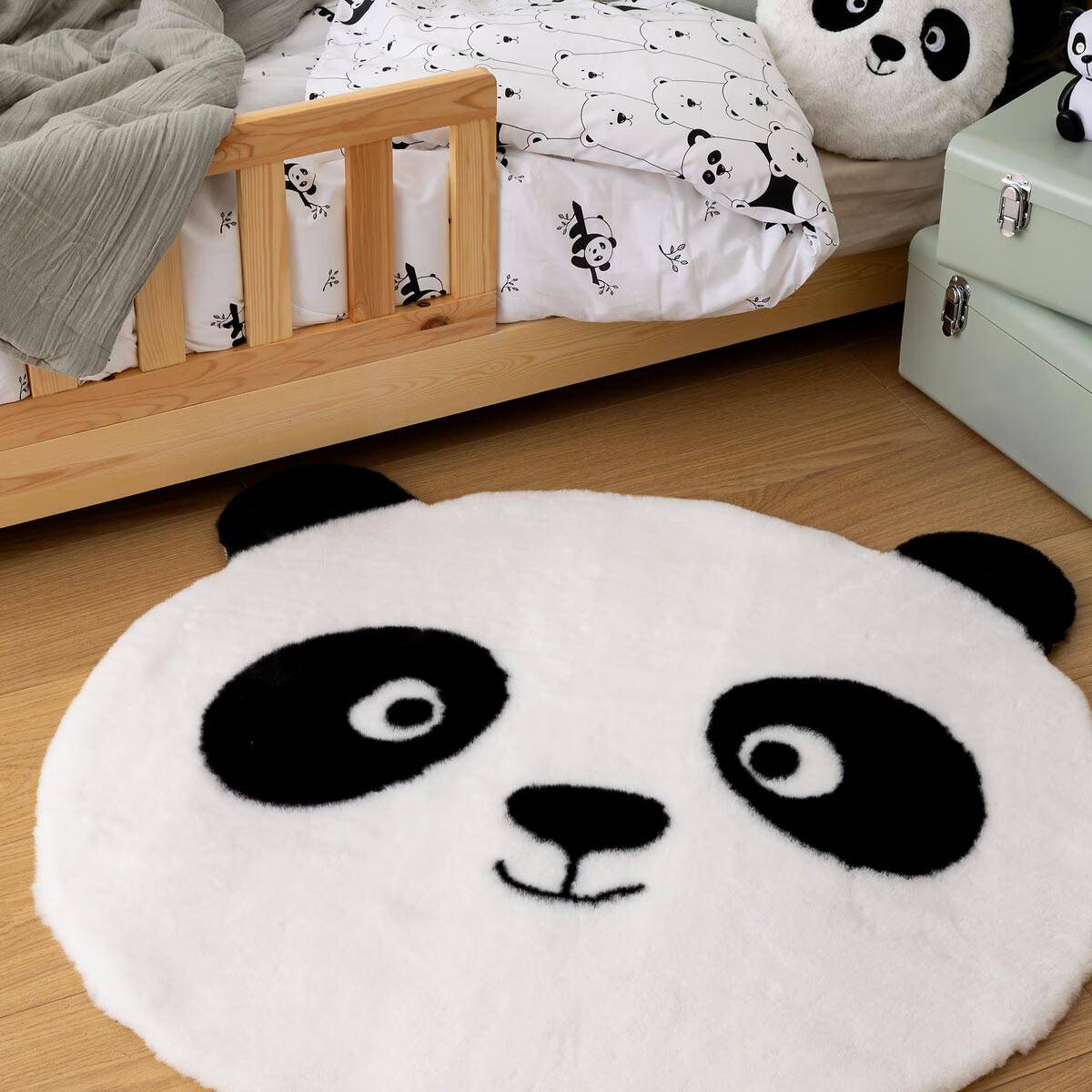 Tapis rond D100 noir et blanc Panda Atmosphera - Image 3