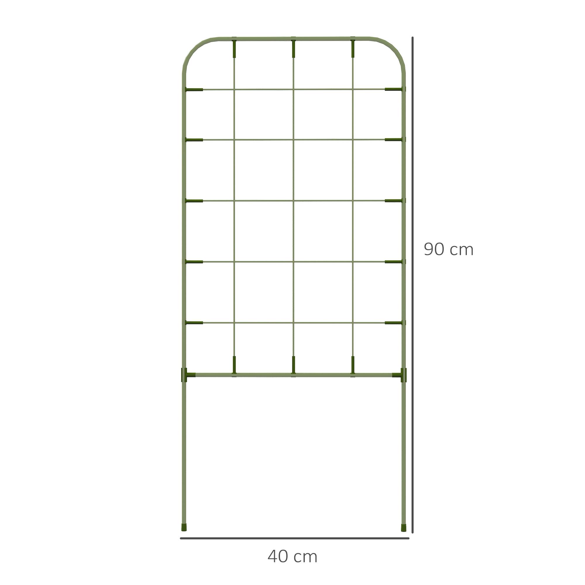 Lot de 4 treillis acier plantes grimpantes pour jardin potager support 40x90cm vert - ComfortXL Outdoor Living - Image 5