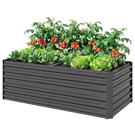 Sans Marque - Carré potager jardin rectangulaire tubes renforcement acier galvanisé 180x90x59 cm - Image 2