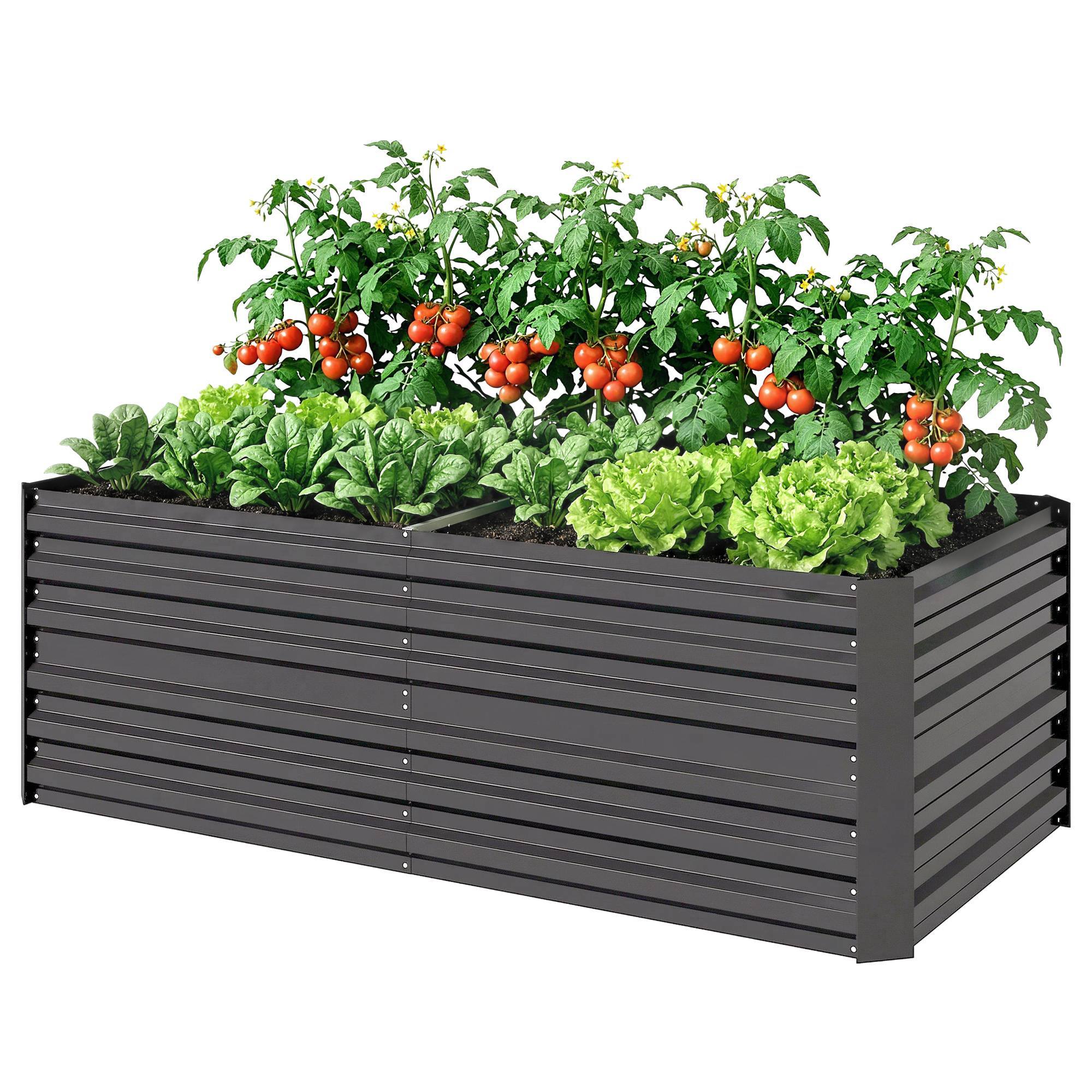 Sans Marque - Carré potager jardin rectangulaire tubes renforcement acier galvanisé 180x90x59 cm - Image 2