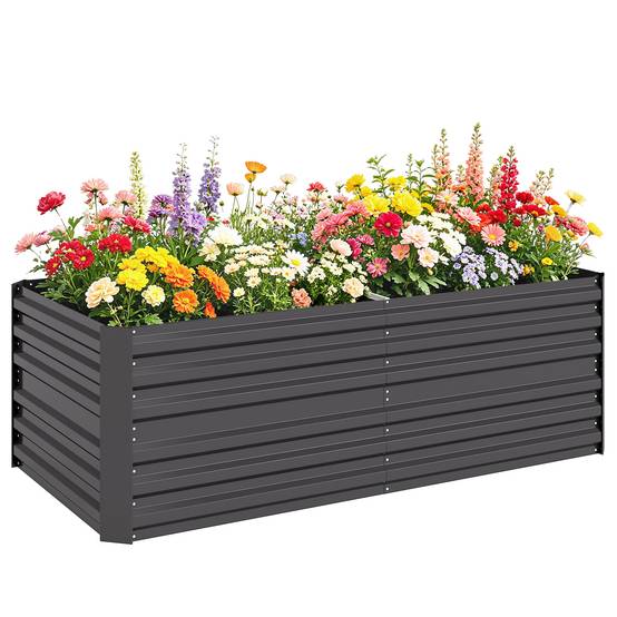 Sans Marque - Carré potager jardin rectangulaire tubes renforcement acier galvanisé 180x90x59 cm - Image 1
