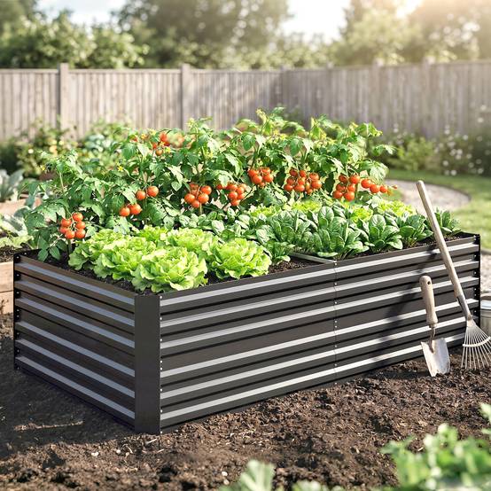 Sans Marque - Carré potager jardin rectangulaire tubes renforcement acier galvanisé 180x90x59 cm - Image 4