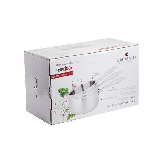 Baumalu - Lot de 3 casseroles Tripli 16/18/20 cm - Image 3