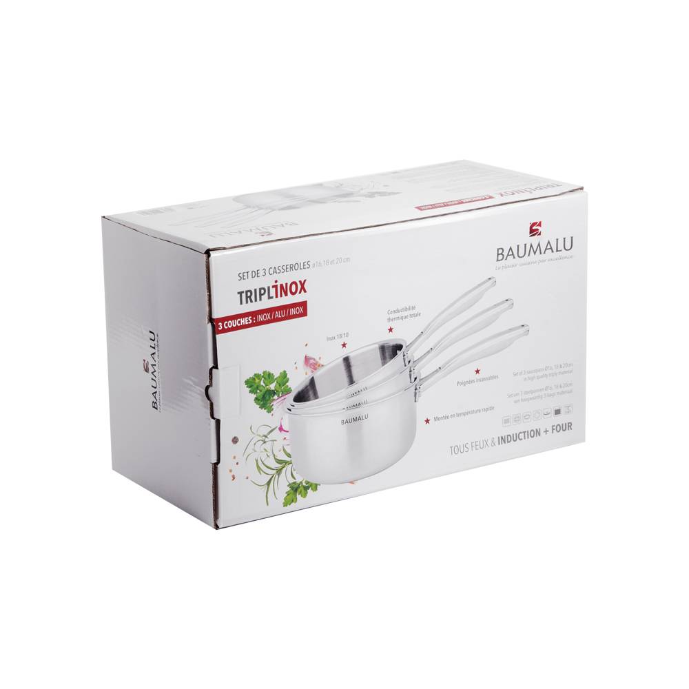 Baumalu - Lot de 3 casseroles Tripli 16/18/20 cm - Image 3