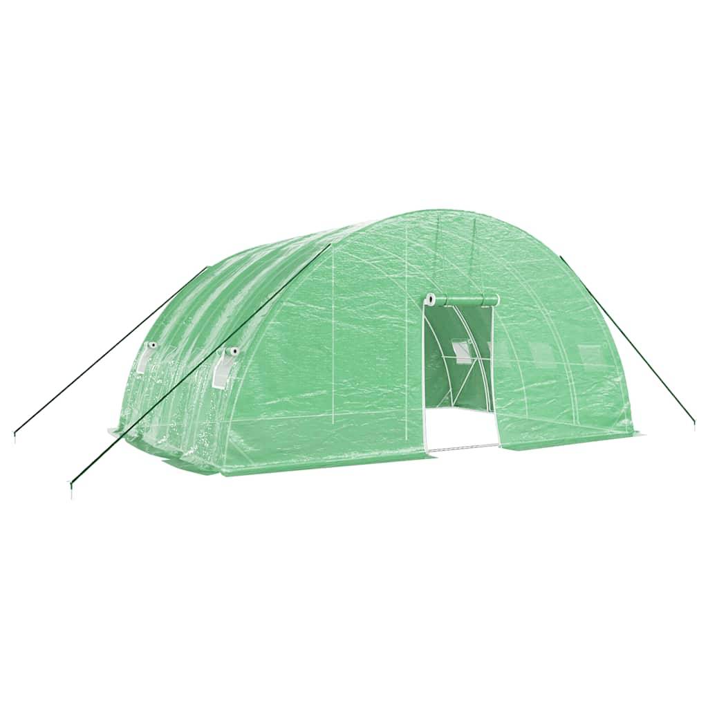 Serre de Jardin Tunnel Acier Galvanisé PE Culture Plantes 24m² 6x4m Vert - ComfortXL Outdoor Living - Image 2