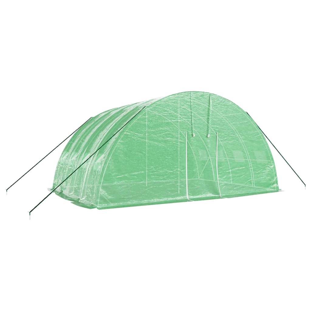 Serre de Jardin Tunnel Acier Galvanisé PE Culture Plantes 24m² 6x4m Vert - ComfortXL Outdoor Living - Image 3