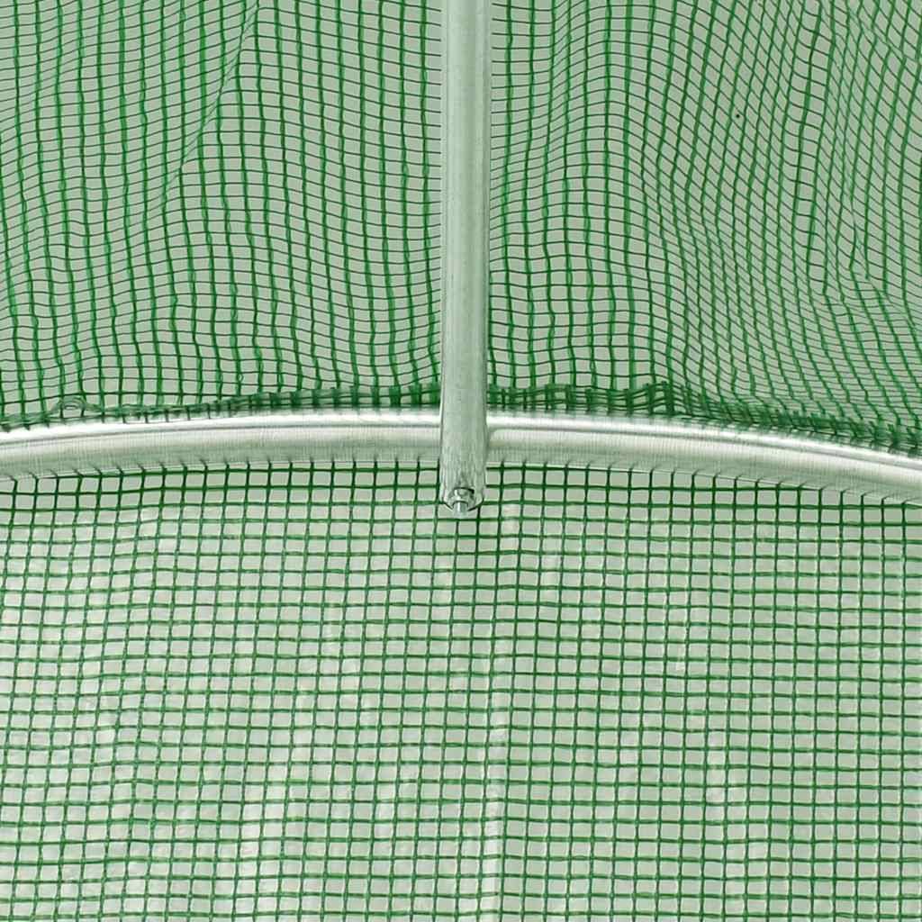 Serre de Jardin Tunnel Acier Galvanisé PE Culture Plantes 24m² 6x4m Vert - ComfortXL Outdoor Living - Image 9