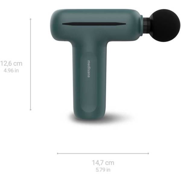 Pistolet de massage - MEDISANA MG 200 - 5 niveaux de percussion - 5 V - 50 dB - Gris / Vert - Image 2