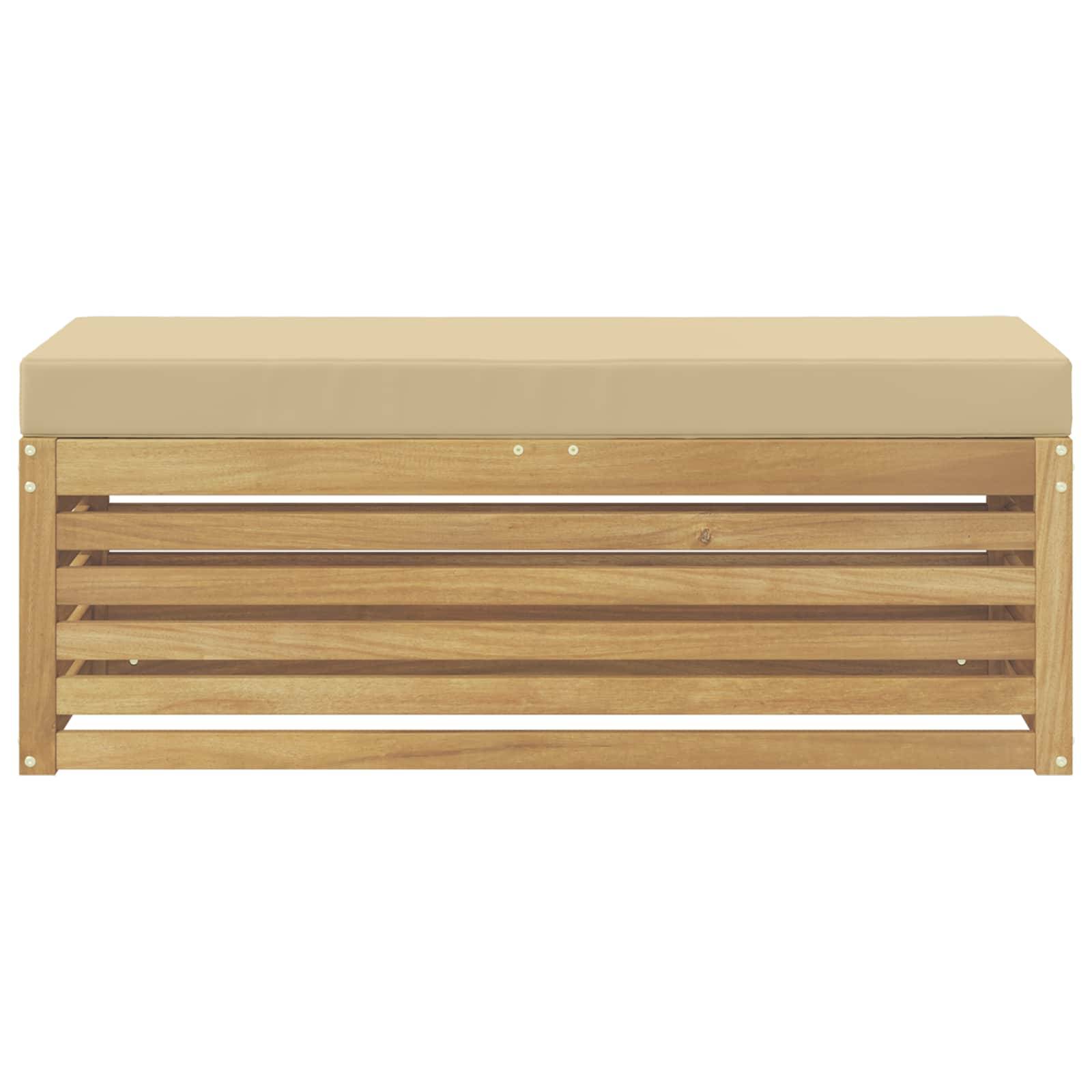 Vidaxl - Banc de Jardin Blanc 115 x 43 x 45 cm Bois d'Acacia Massif vidaXL 901695 - Image 4