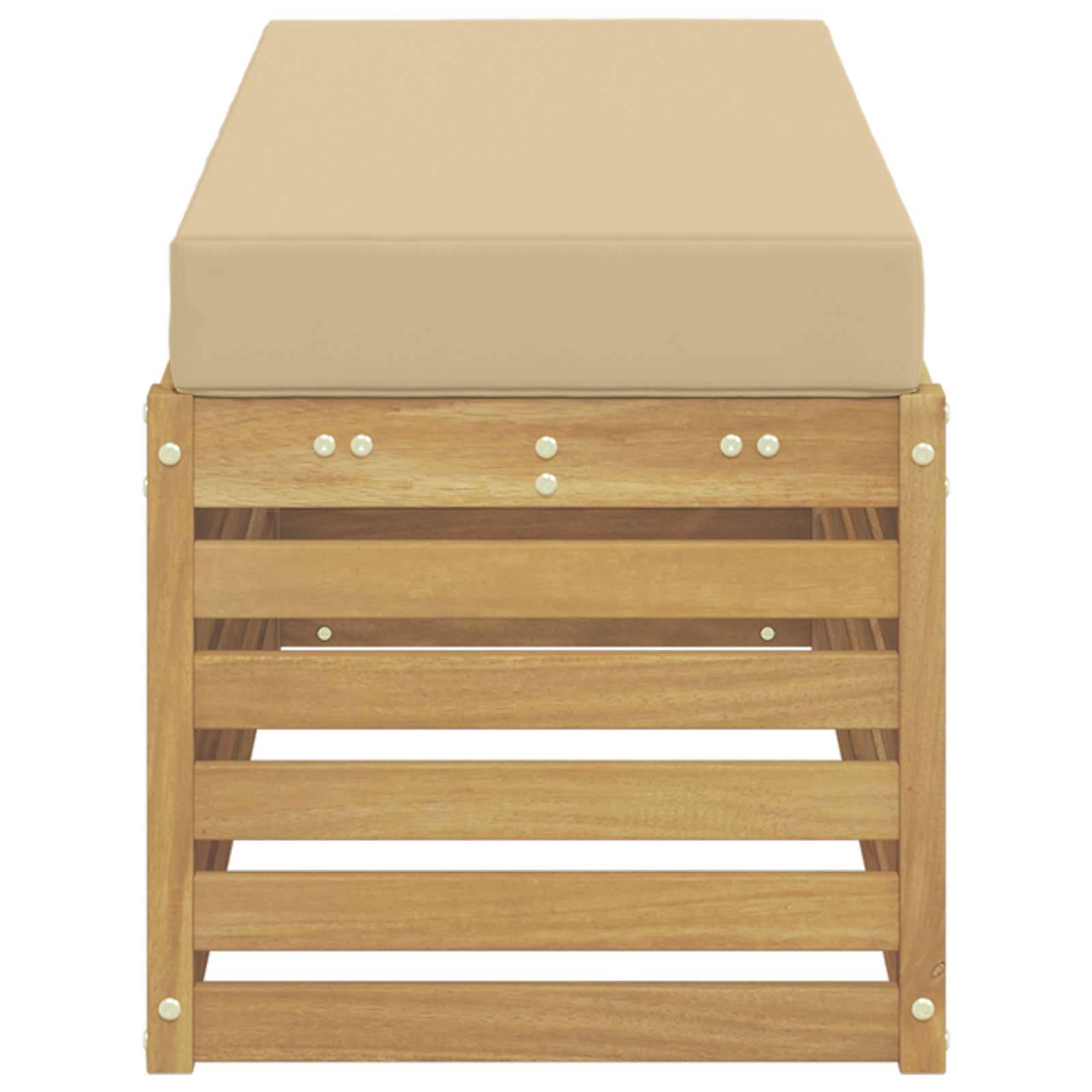 Vidaxl - Banc de Jardin Blanc 115 x 43 x 45 cm Bois d'Acacia Massif vidaXL 901695 - Image 5