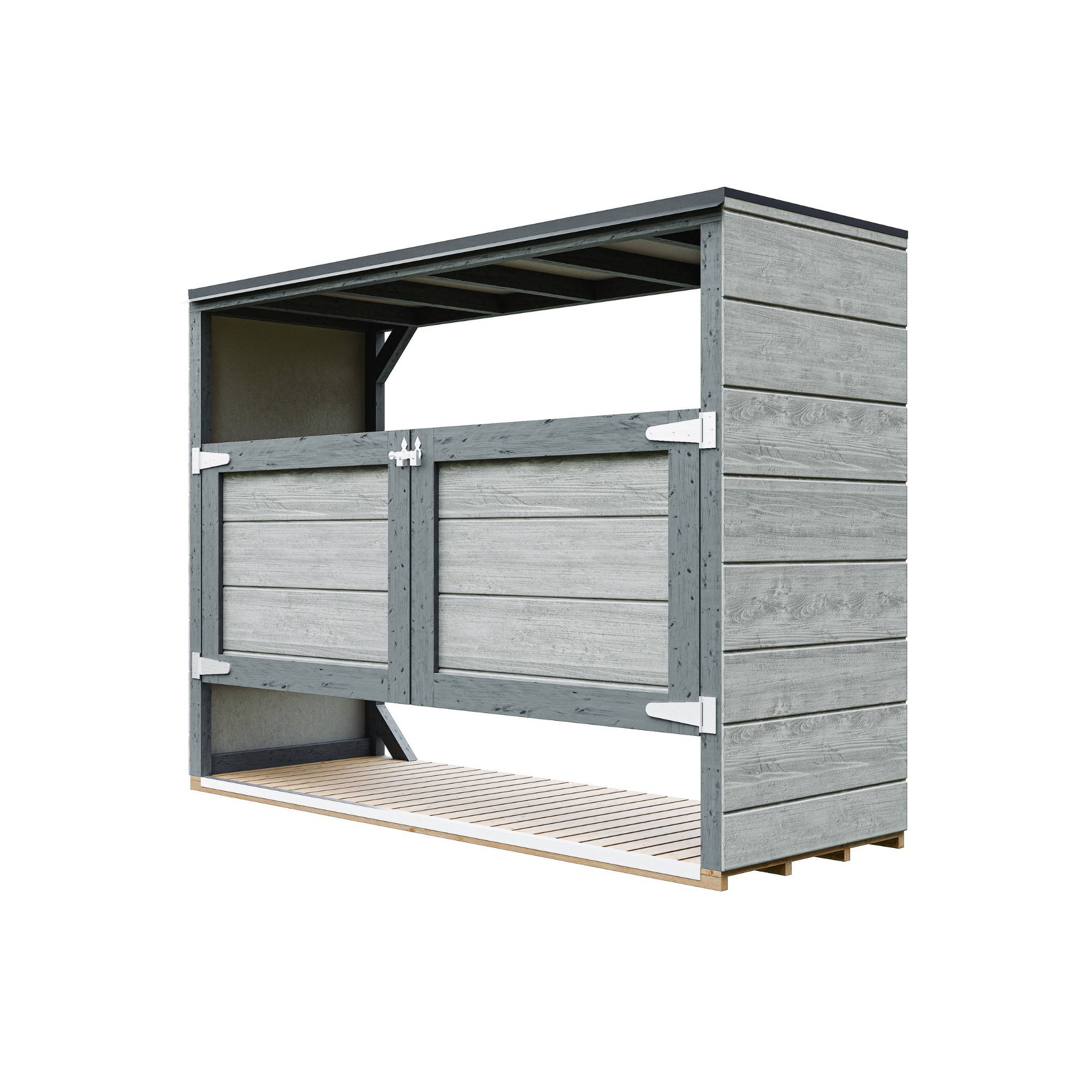 Timbela - Abri de jardin pour poubelles, Cache poubelle extérieur 1,62 m² / 3x240L - Timbela M982A-TUNDRA CAVERN - Image 3