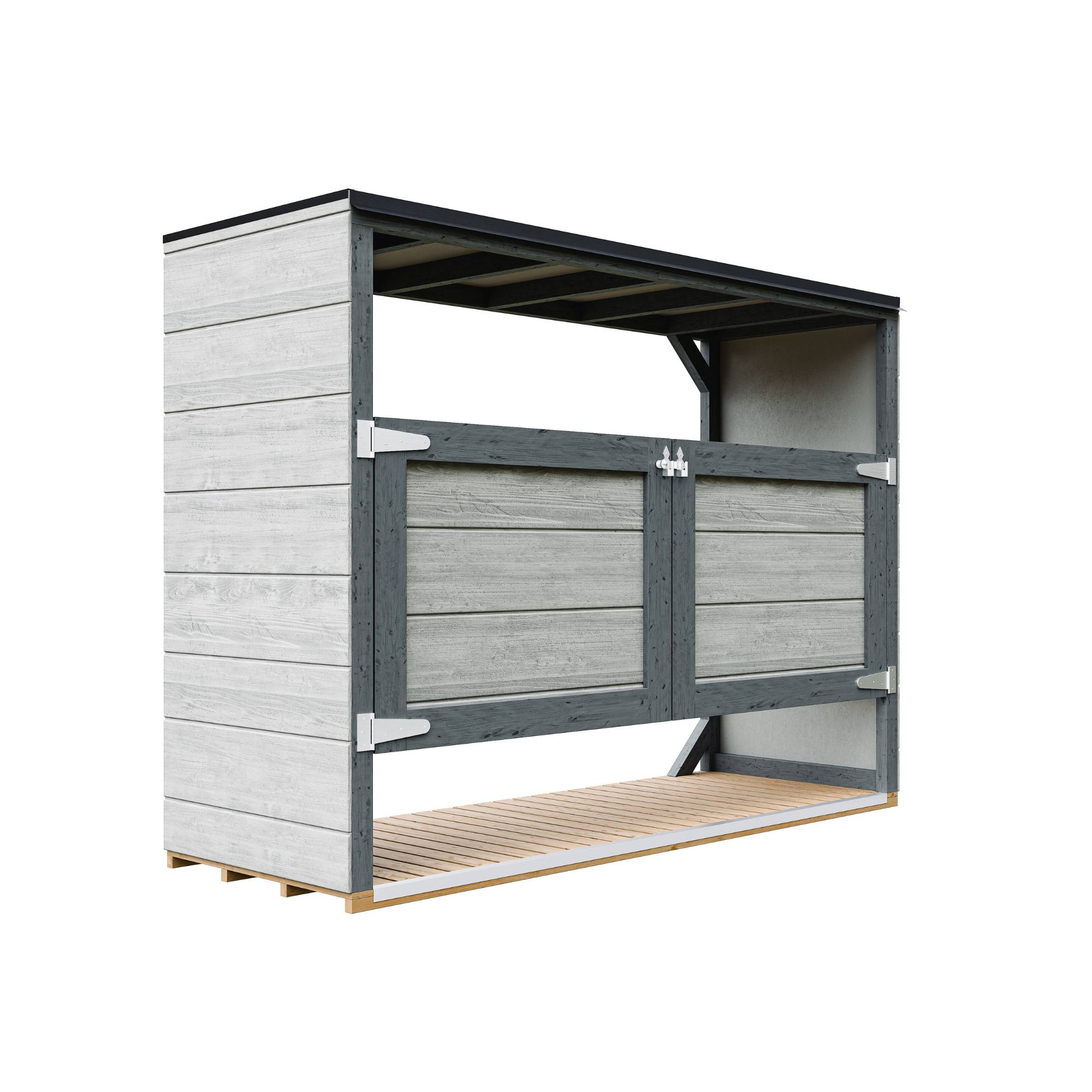 Timbela - Abri de jardin pour poubelles, Cache poubelle extérieur 1,62 m² / 3x240L - Timbela M982A-TUNDRA CAVERN - Image 2