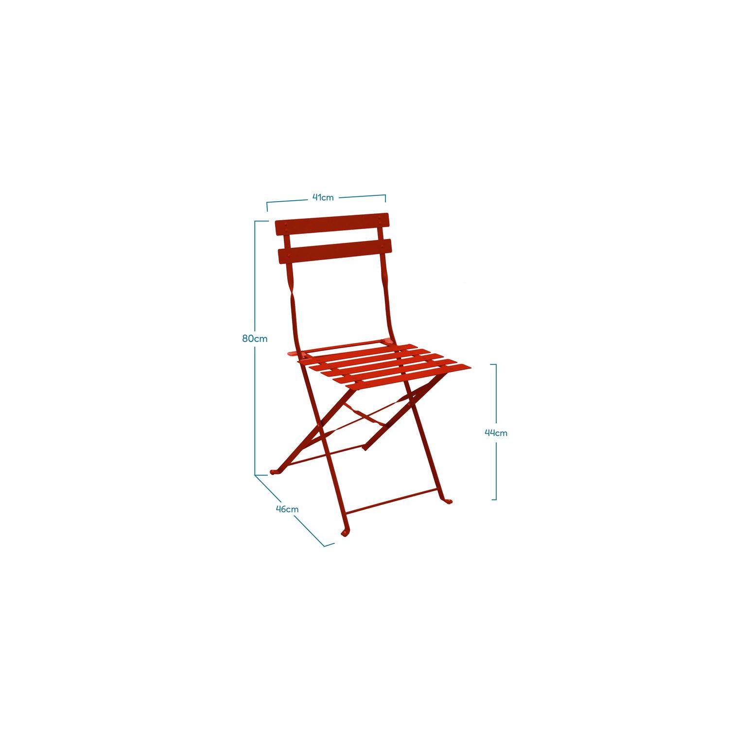 Sans Marque - Chaise de jardin pliable en métal Palma - Orange - Toilinux - Image 3